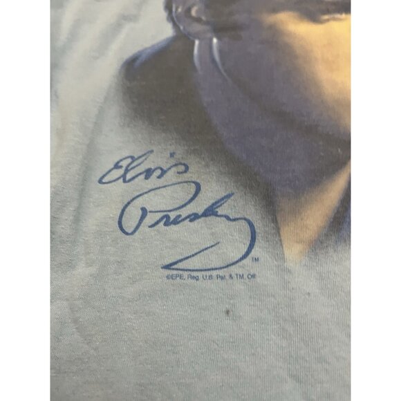 Vintage Elvis T Shirt Medium Blue Y2k Presley Music Rock n Roll Band - WEAR - Picture 4 of 8
